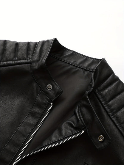Gaspare | Elegante giacca di pelle con cerniera