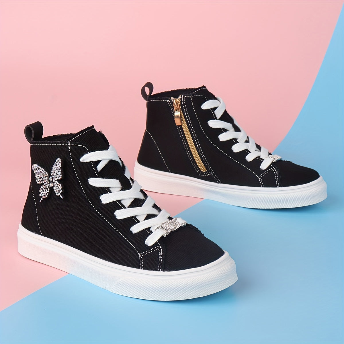 Kinder Sneakers Canvas Stijlvol met Vlinderstrikkers