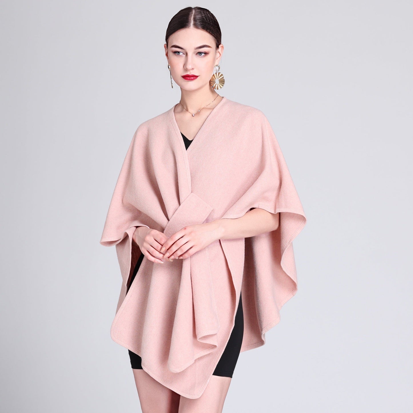 Dames Poncho Stijlvol met Riem en Elegant Design