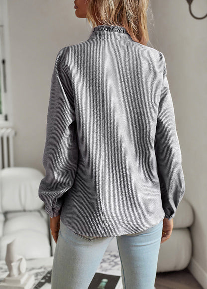 Dames Blouse Fijn Geweven Elegante Ruches Helena