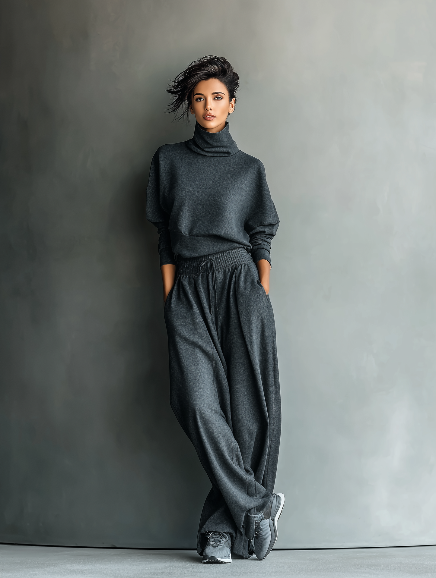 Dames Brei-ensemble Met Wijde Broek Comfortabele Pasvorm