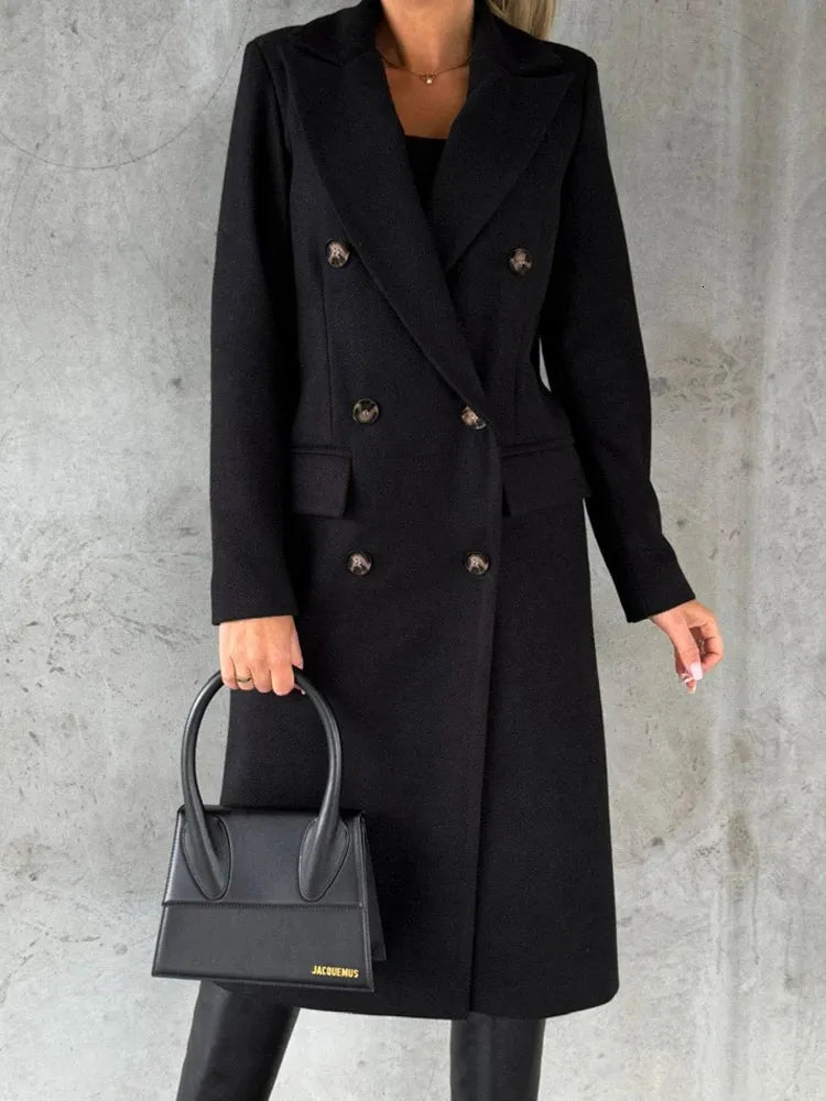 Dames Winterjas Met Revers Warm en Waterdicht
