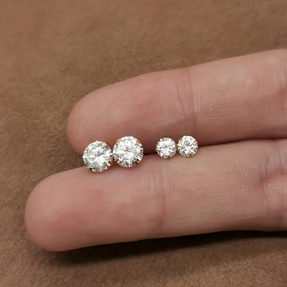 Titanium Oorknopjes met Zirkonia Steen Zilverkleurig Lumen