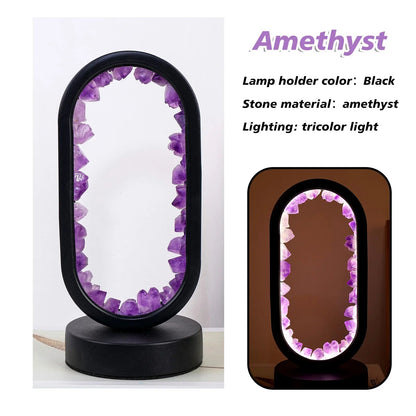 Amethist Lamp Handgemaakt Uniek Design Purper Kleur
