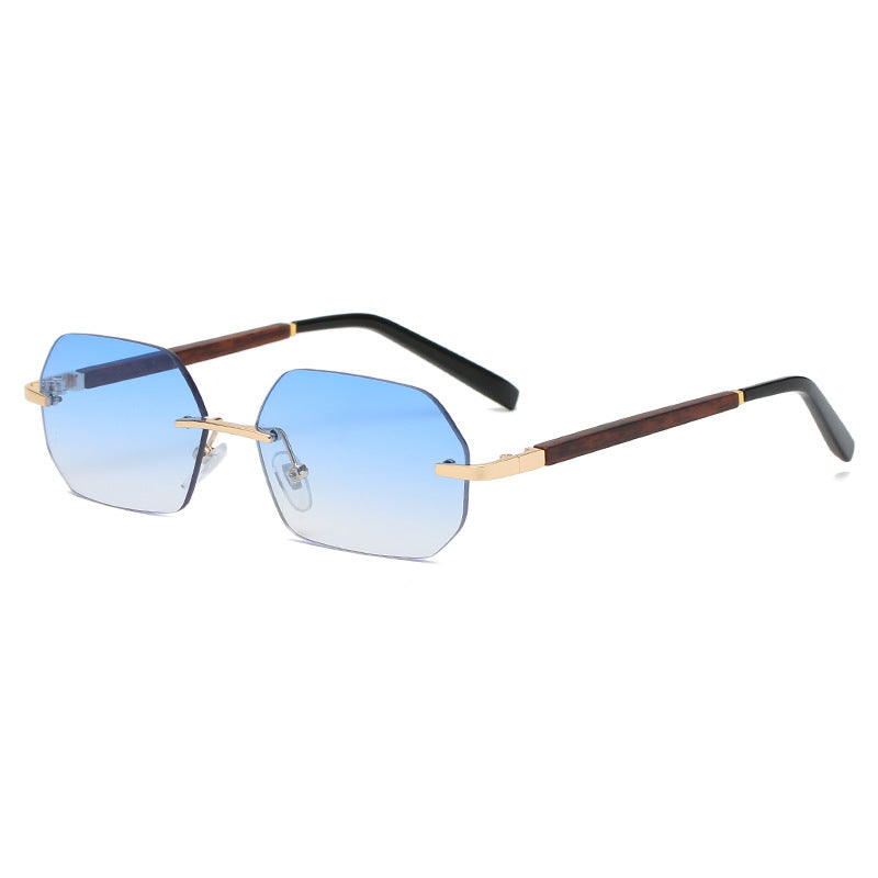 Dames Zonnebril Randloos Trendy Polygonaal Model