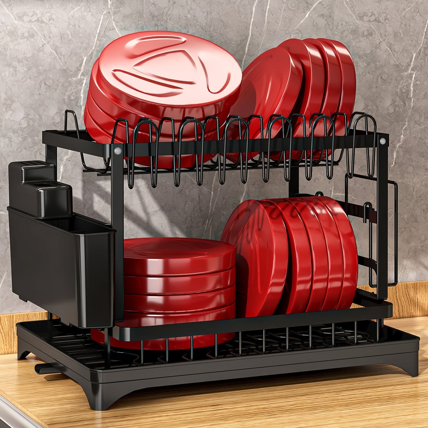 Roestvrijstalen Afdruiprek voor Keuken met Hoge Rand