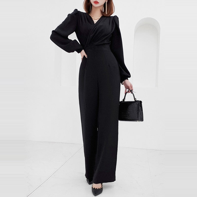 Dames Jumpsuit Elegante Hoge Taille V-Hals Trendy