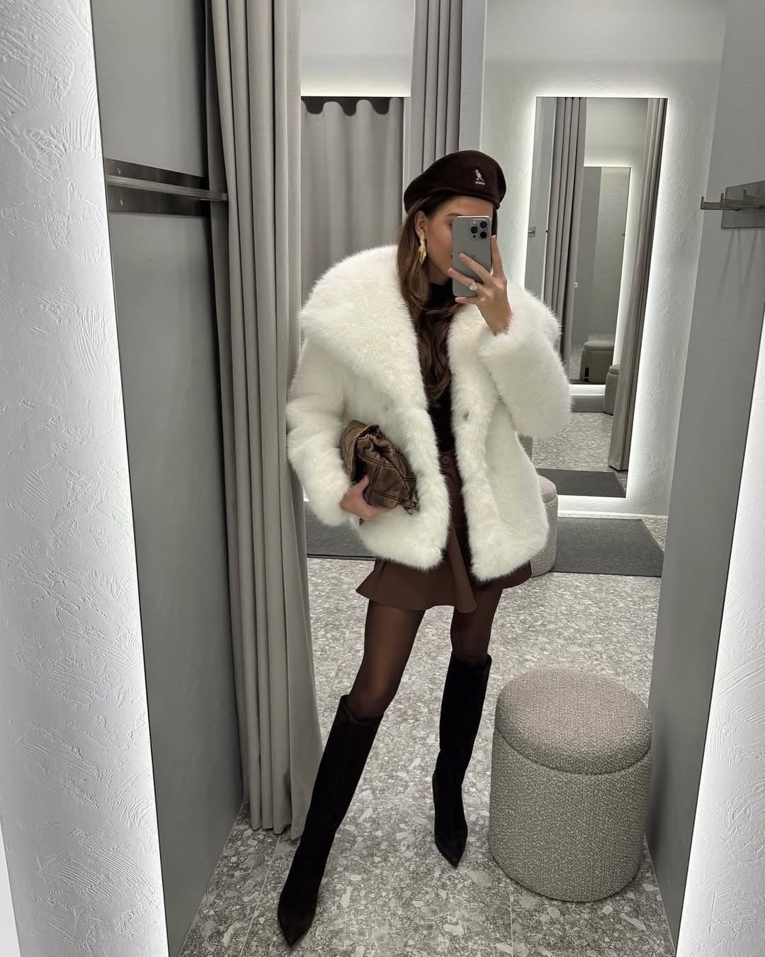 Dames Faux Fur Jas Kort Oversized Luxe Zacht