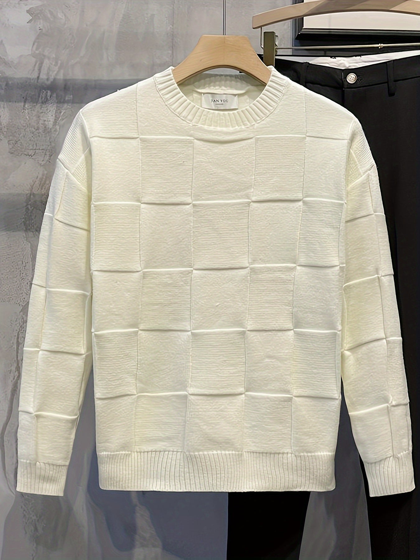 Gebreide Sweater Ronde Hals Stretch Mannen
