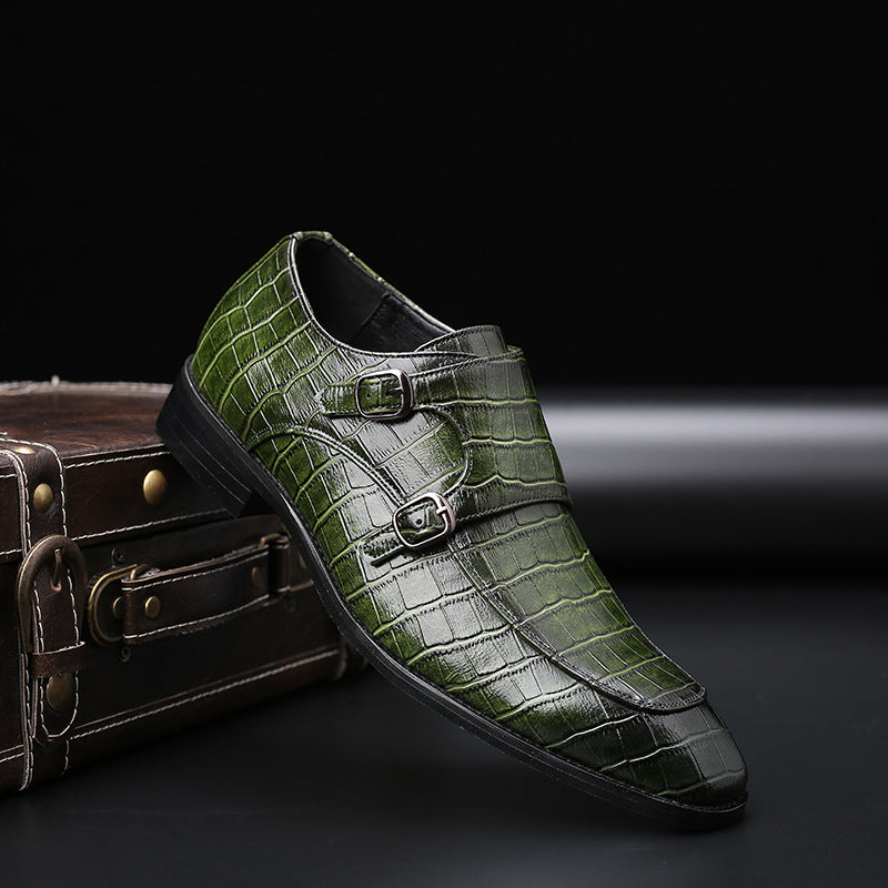 Leren Herenschoenen Ademend Net Design Fourkante Teen - Mode Vibes