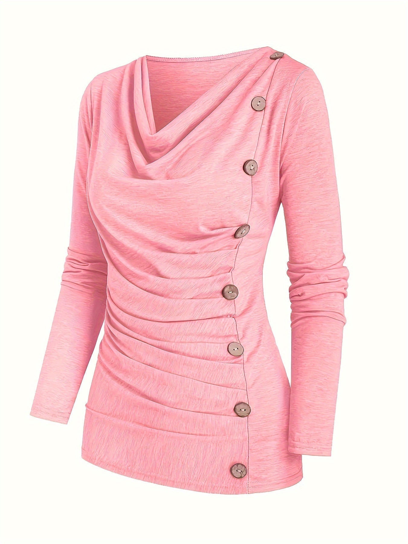 Gebreide Top met Ruches en Col voor Vrouw - Mode Vibes