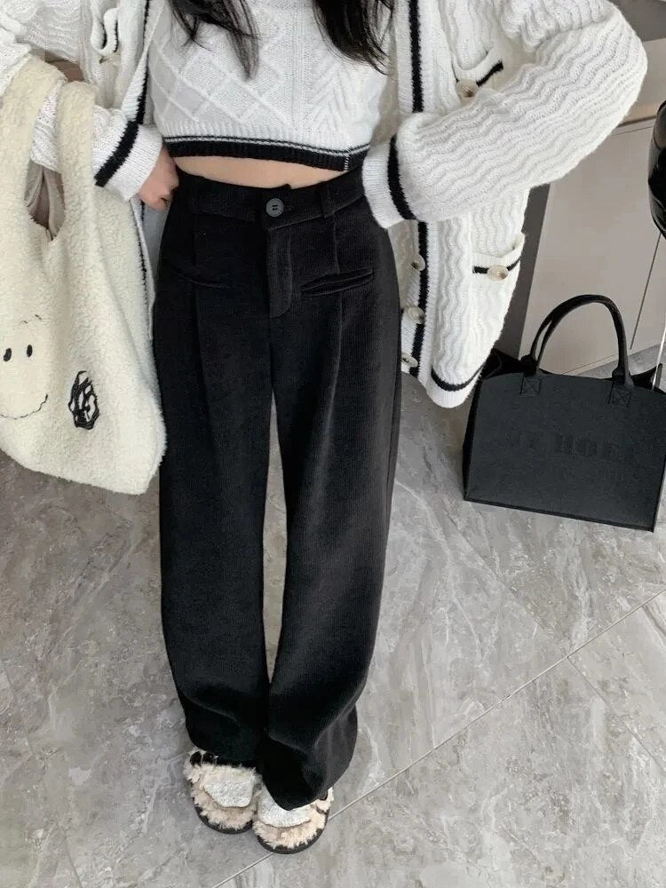 Dames Broek Corduroy met Zachte Binnenkant - Mode Vibes