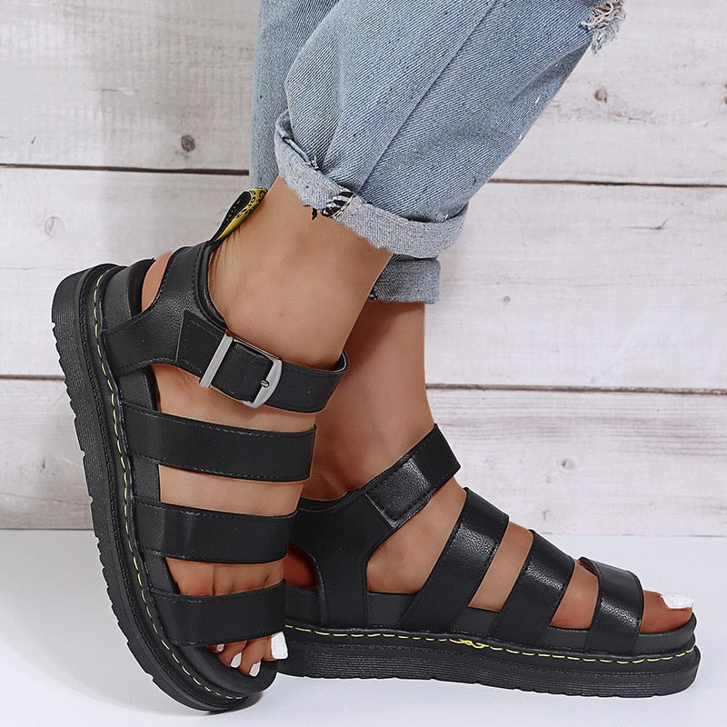 Leren Sandalen Stijlvol voor Vrouw Zomer - Mode Vibes