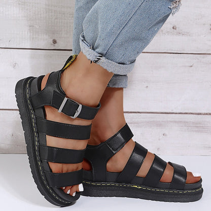 Leren Sandalen Stijlvol voor Vrouw Zomer - Mode Vibes