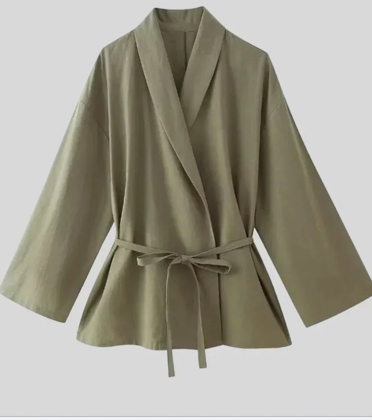 Linnen Kimono Set voor Dames Zomer Luchtig Comfortabel