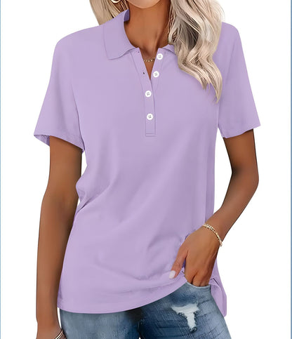 Dames Polo Top Kortemouw Basic Zomer