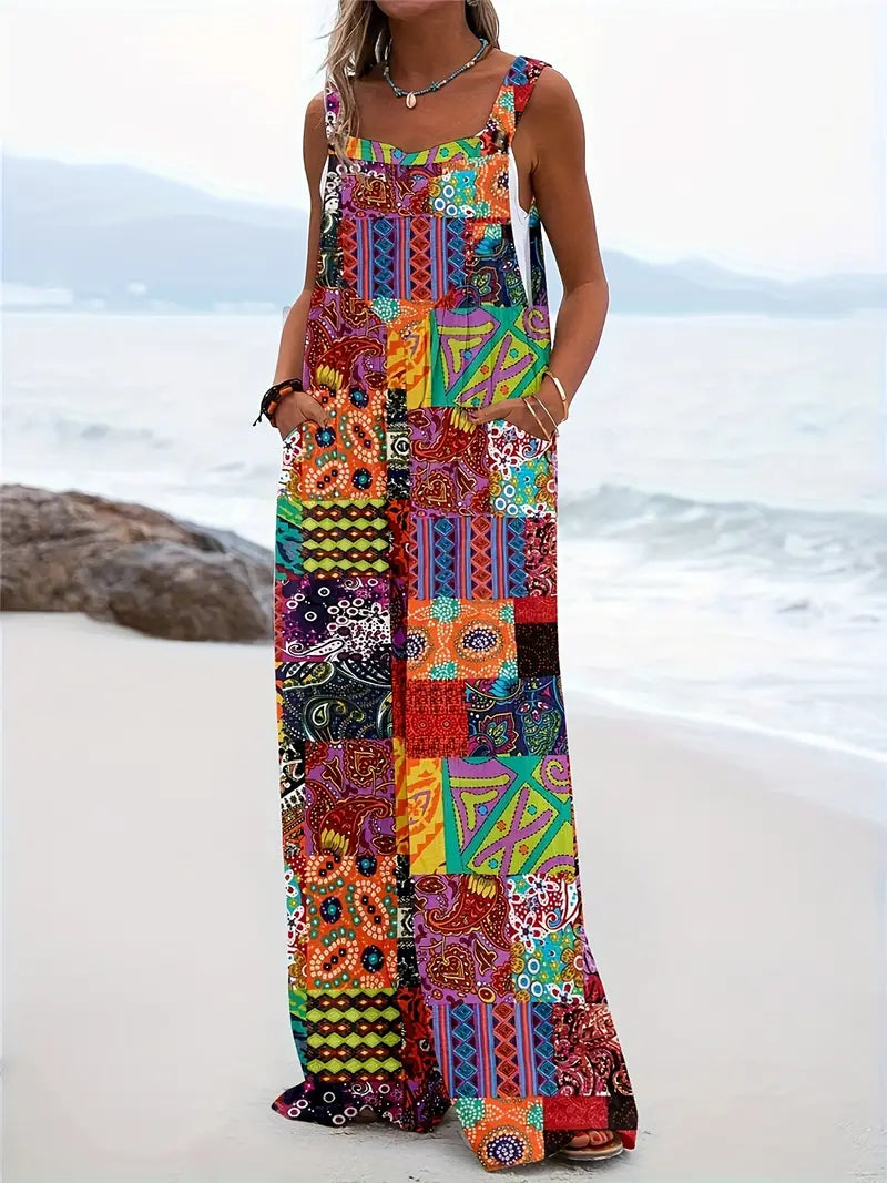 Jumpsuit met Kleurblokken Vrouwelijke Zomerjurk