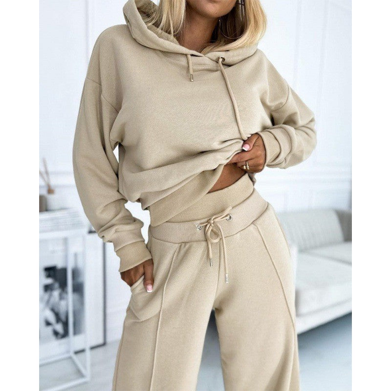 Dames Sportset Capuchontrui en Wijde Broek Comfortabel