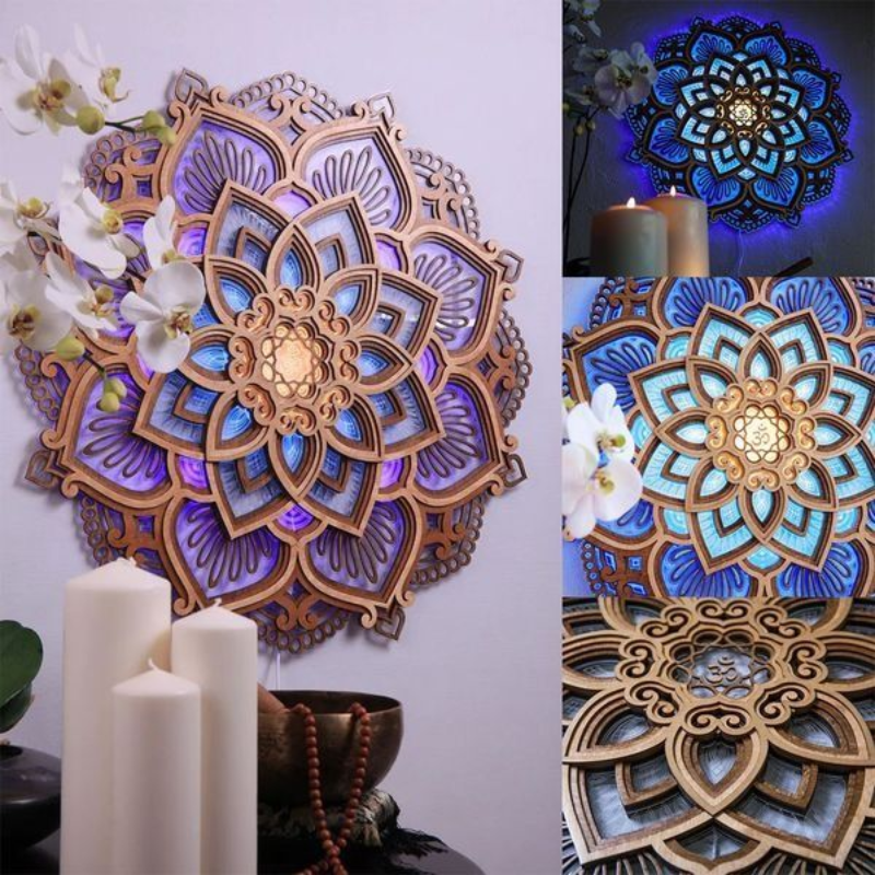 Mandala Wandlamp Handgemaakt Uniek Design - Mode Vibes