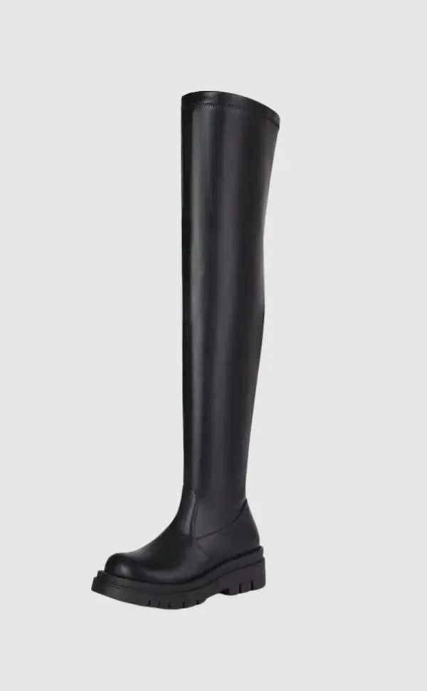 Overknee Laars Chic Zwart Hoge Hak