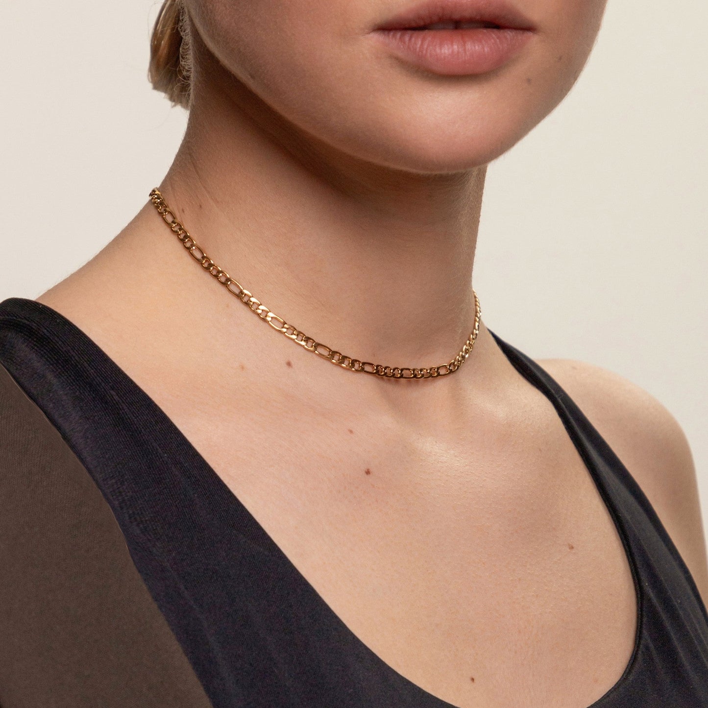 Eenvoudige Choker Zilveren Halsketting Minimalistisch Design