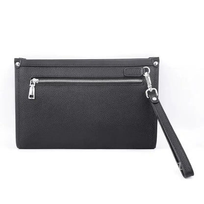 Heren Clutch van Echt Leer met Vingerafdrukslot Zwart Luxe Design