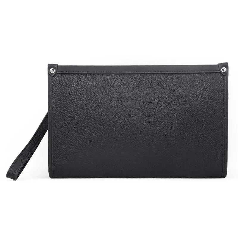 Heren Clutch van Echt Leer met Vingerafdrukslot Zwart Luxe Design - Mode Vibes