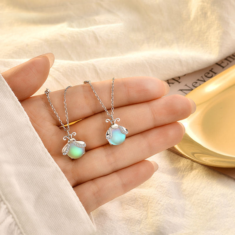 Maansteen Ketting Vuurvlieg Edelsteen Hanger Uniek
