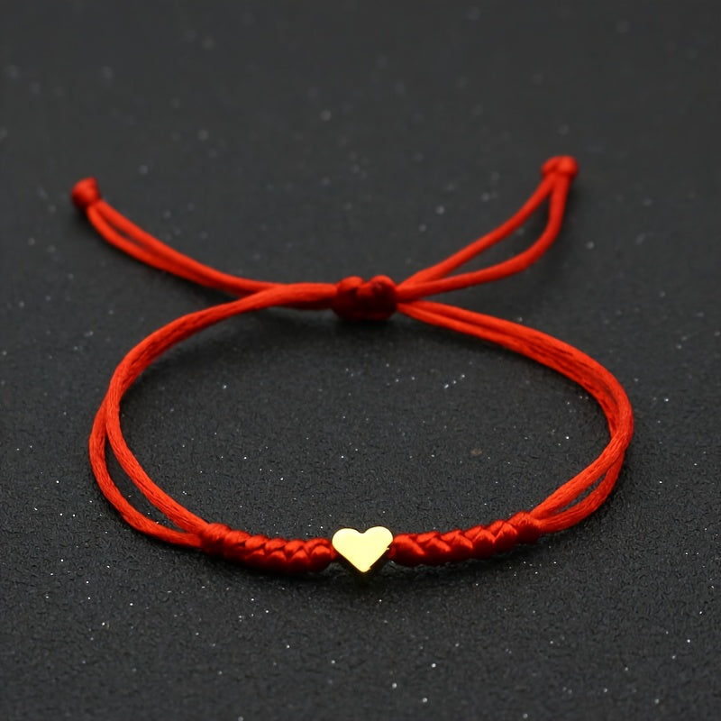Hartvormige Armband Gevlochten met Fleur Detail - Mode Vibes