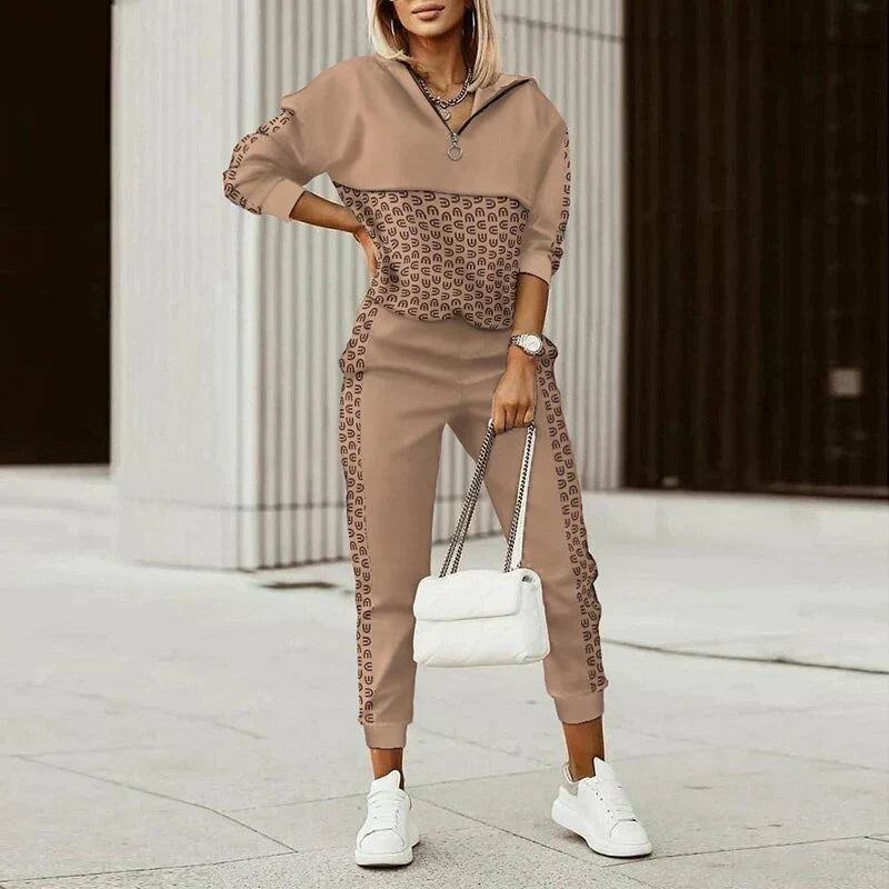 Geruite outdoorkleding set voor dames Fleur - Mode Vibes