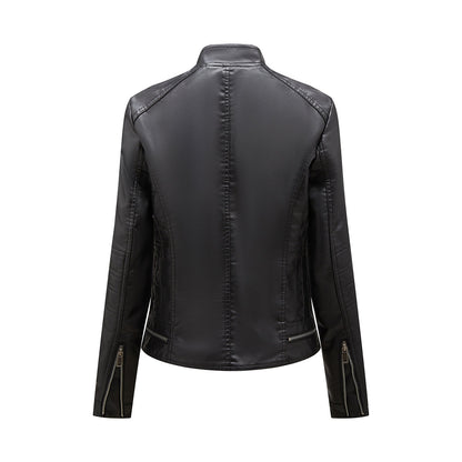 Fleur | Stijlvolle leren jas in de kleur Zwart voor dames in stijl ideaal voor de herfst.