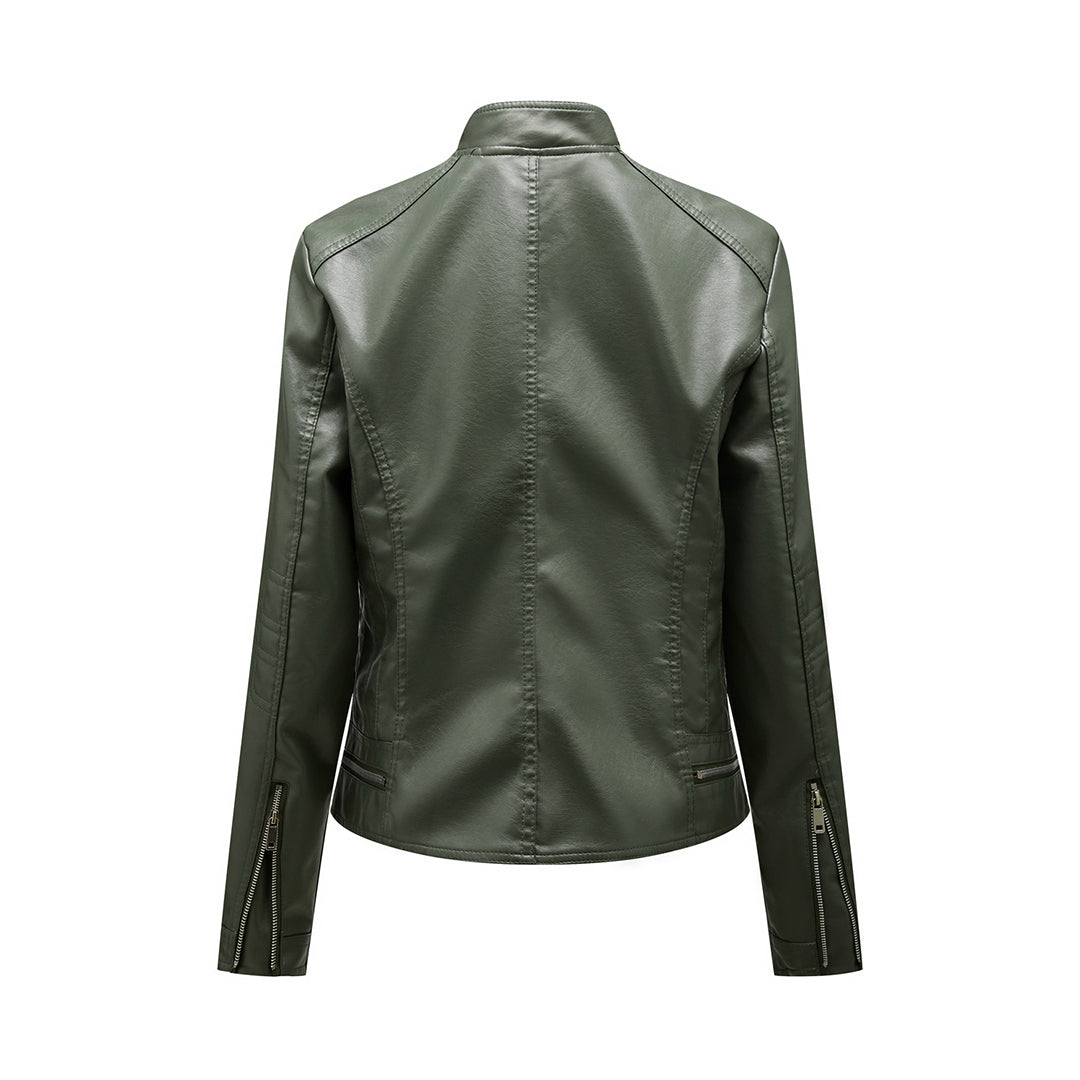 Fleur | Stijlvolle leren jas in de kleur Zwart voor dames in stijl ideaal voor de herfst.