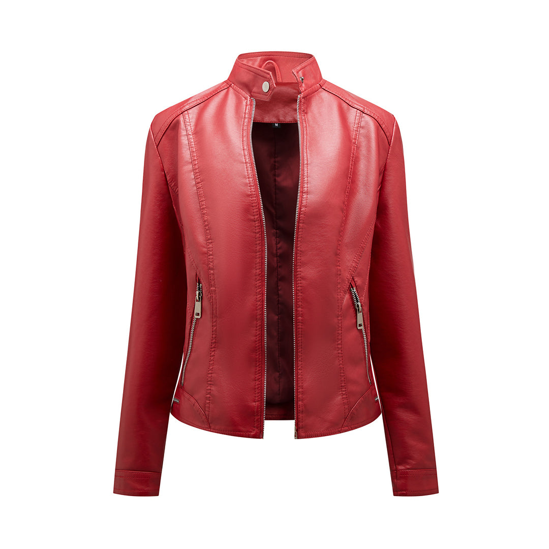 Fleur | Stijlvolle leren jas in de kleur Wijnrood voor dames in stijl ideaal voor de herfst.