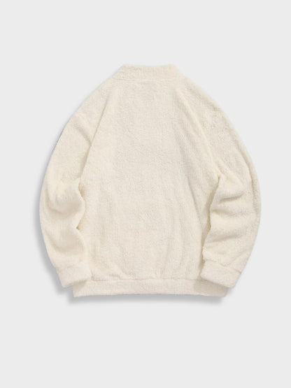 Fluffy NY Brooklyn Zipper in de kleur Wit voor dames in Lounge stijl ideaal voor de herfst.