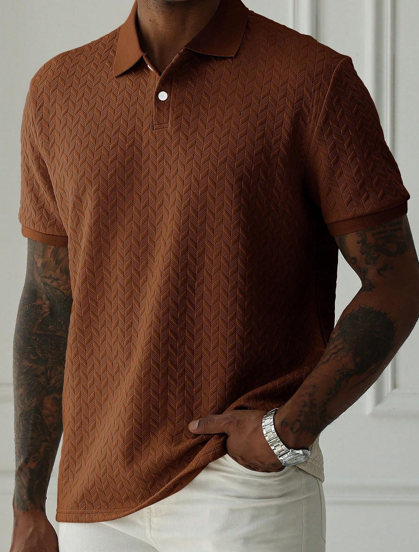 Marino – Heren Polo met Structuur | Slim Fit Casual Zomer Polo Shirt