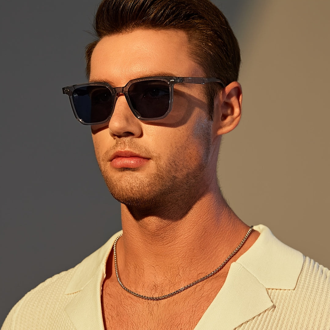 Heren Zonnebril | Vintage Vierkant Frame | Duurzaam & Lichtgewicht | Casual Eyewear