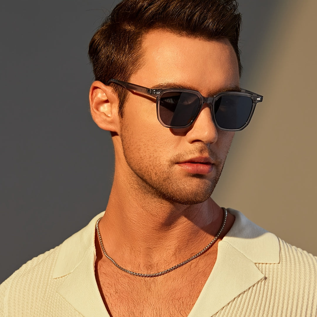 Heren Zonnebril | Vintage Vierkant Frame | Duurzaam & Lichtgewicht | Casual Eyewear
