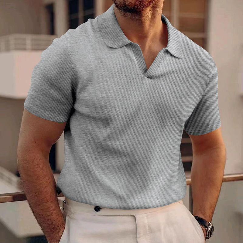 Heren Polo Shirt – Geribde Textuur & Slim Fit – Casual Zomer Polo