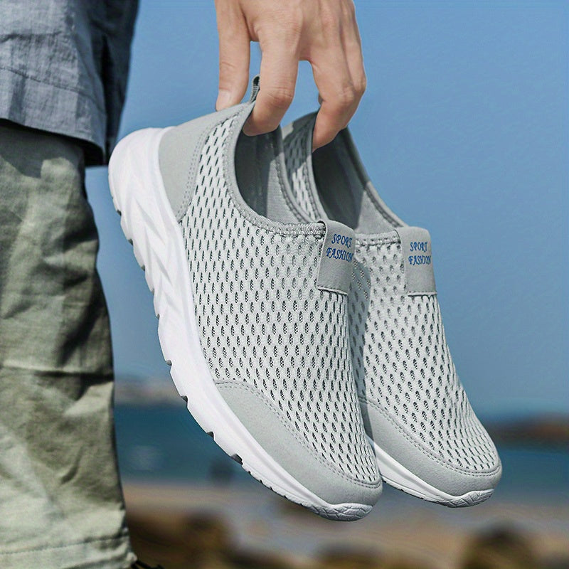 Heren Slip-on Sneakers – Ademend Mesh & Lichtgewicht Comfort – Casual & Sportief