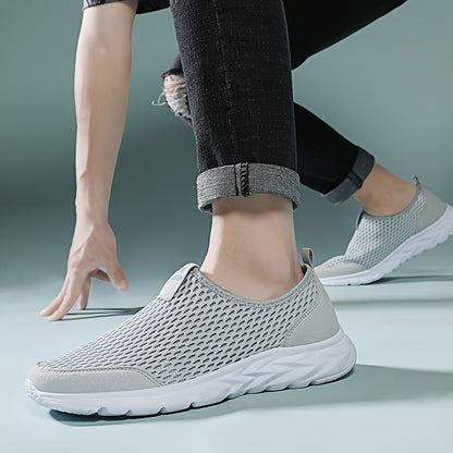 Heren Slip-on Sneakers – Ademend Mesh & Lichtgewicht Comfort – Casual & Sportief