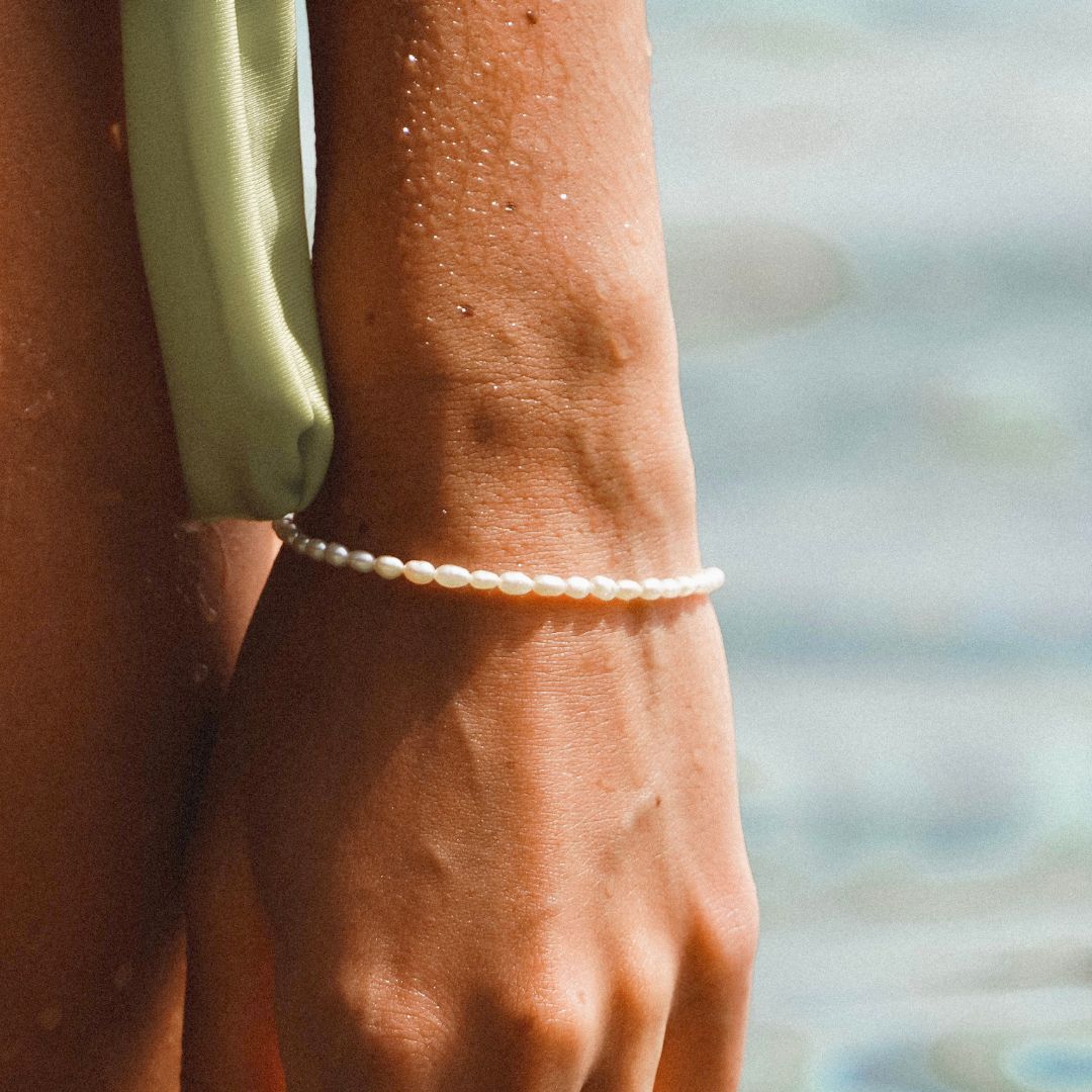 Armband met Zoetwaterparels Zilverkleurig Elegante Sieraden