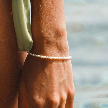 Armband met Zoetwaterparels Zilverkleurig Elegante Sieraden