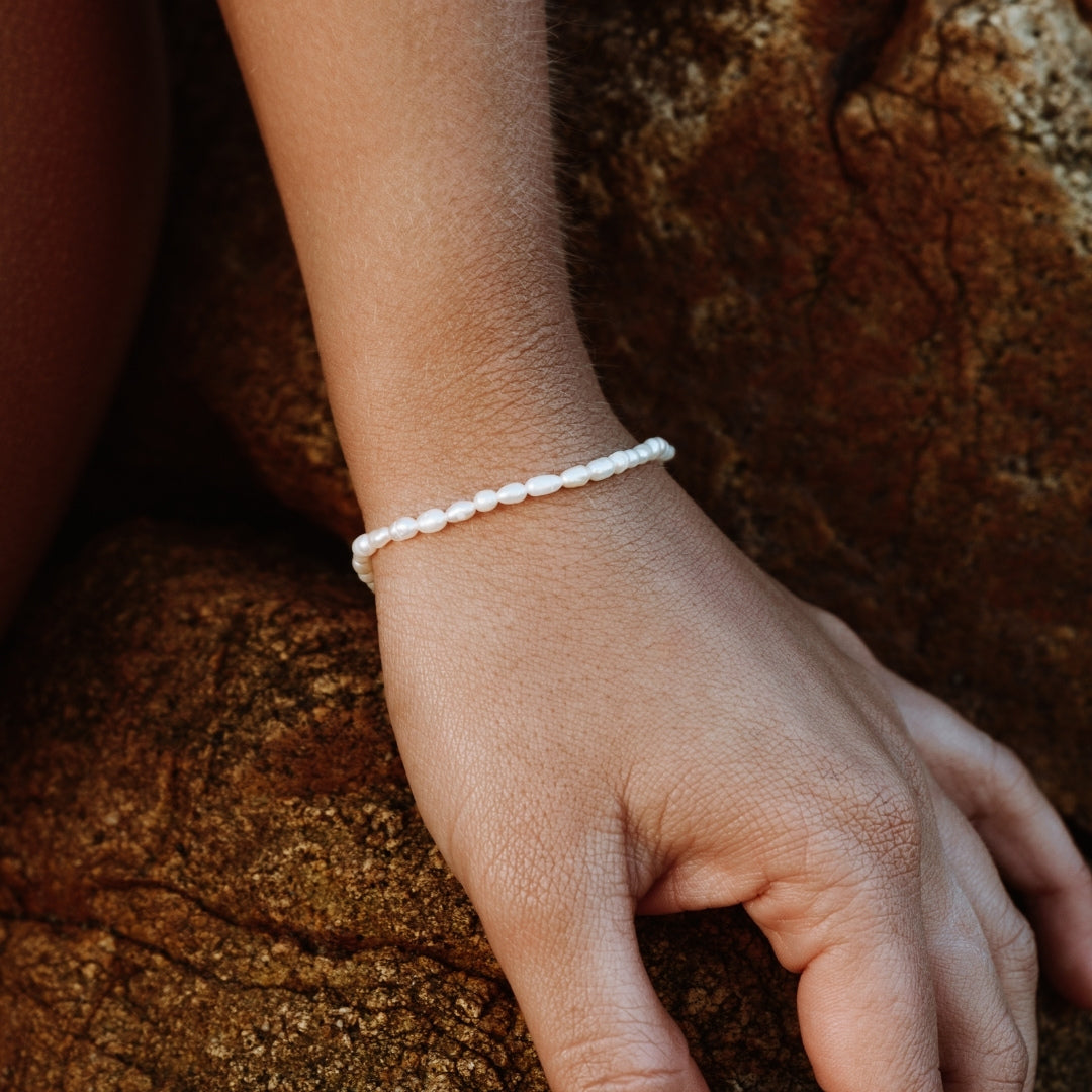 Armband met Zoetwaterparels Zilverkleurig Elegante Sieraden