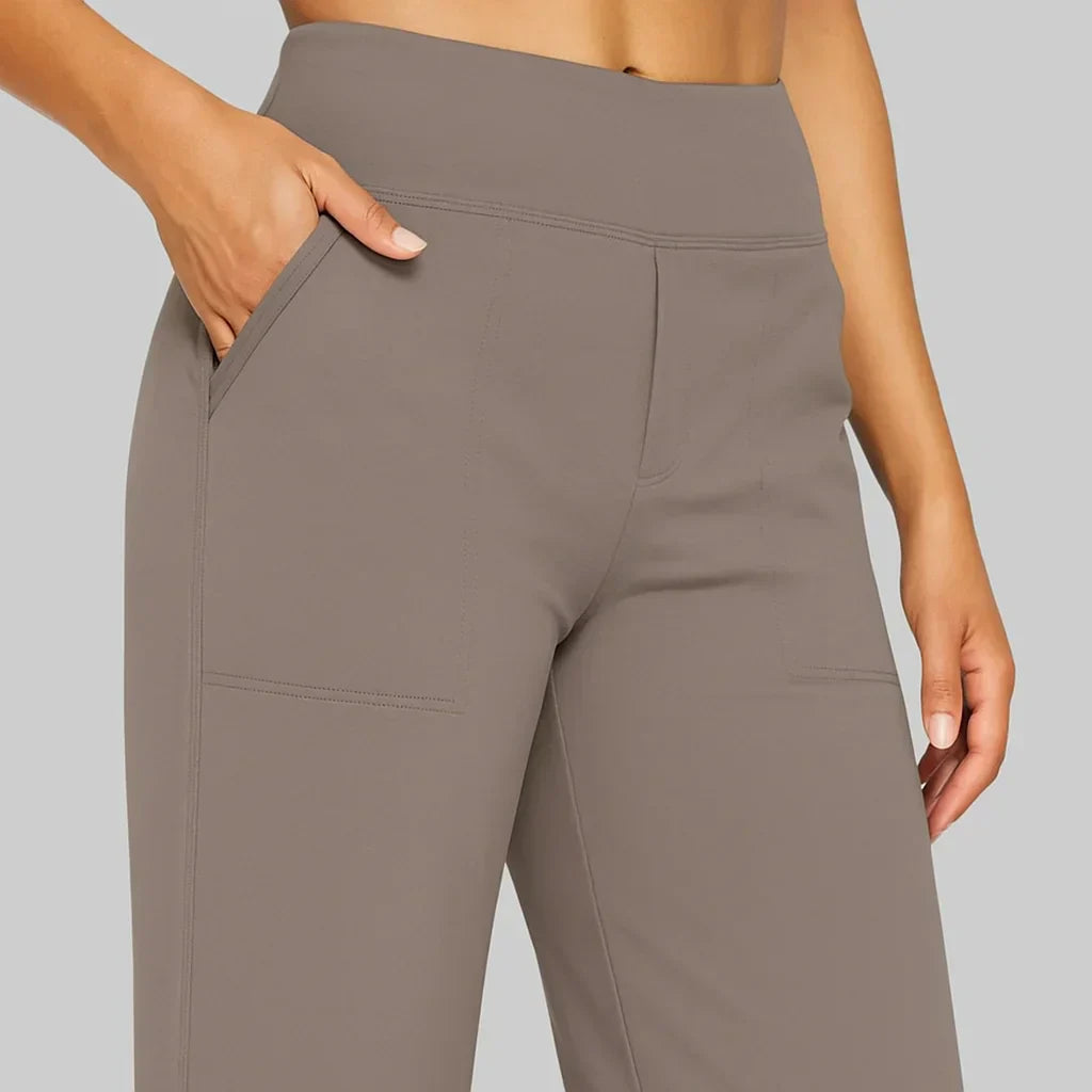 Elvira Stretchbroek Dames – Comfortabele Broek met Hoge Taille en Zakken