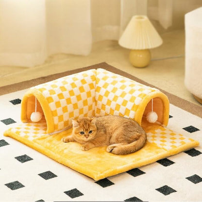 Kattentunnel Bed Kussen FurryFun Zacht Speelhuisje