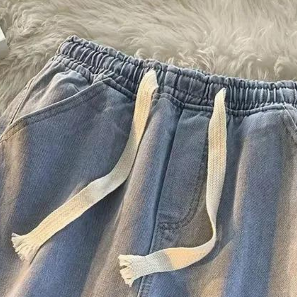 Heren Jogger Comfortabele Denim Broek Casual Stijl