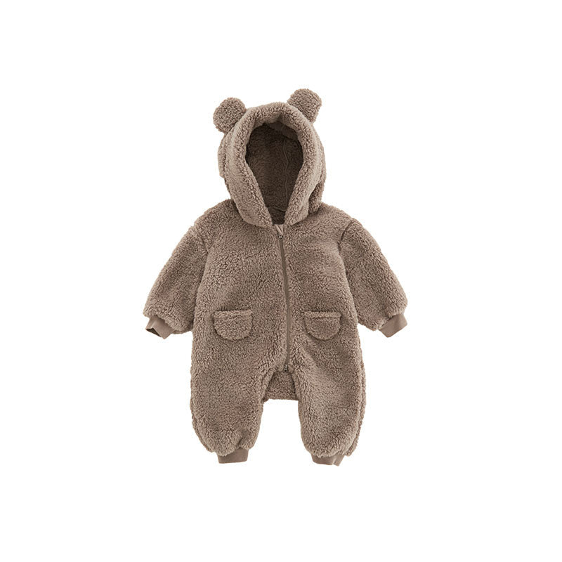 Baby Fleece Romper Dierenprint Zacht en Warm
