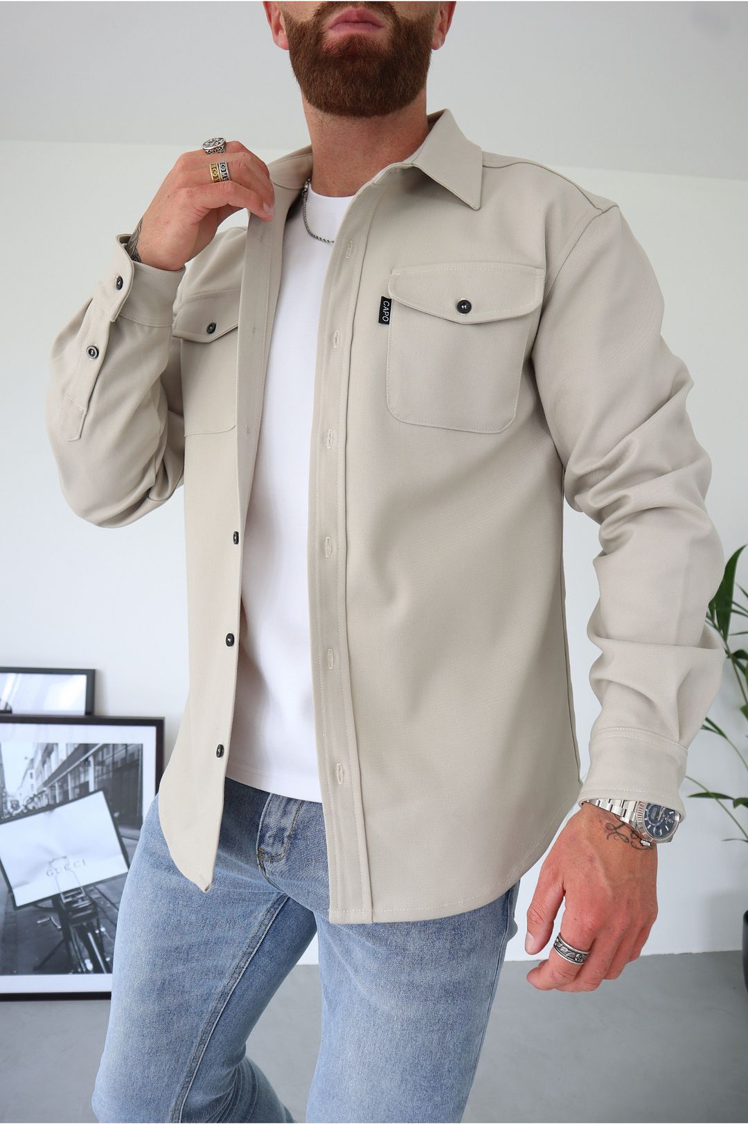 Heren Overhemd Casual Klassiek Wit - Mode Vibes