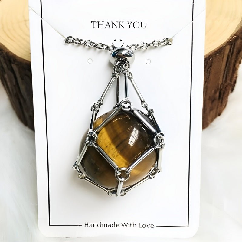 Ketting met Kristal Hanger Zilverkleurig Beschermend