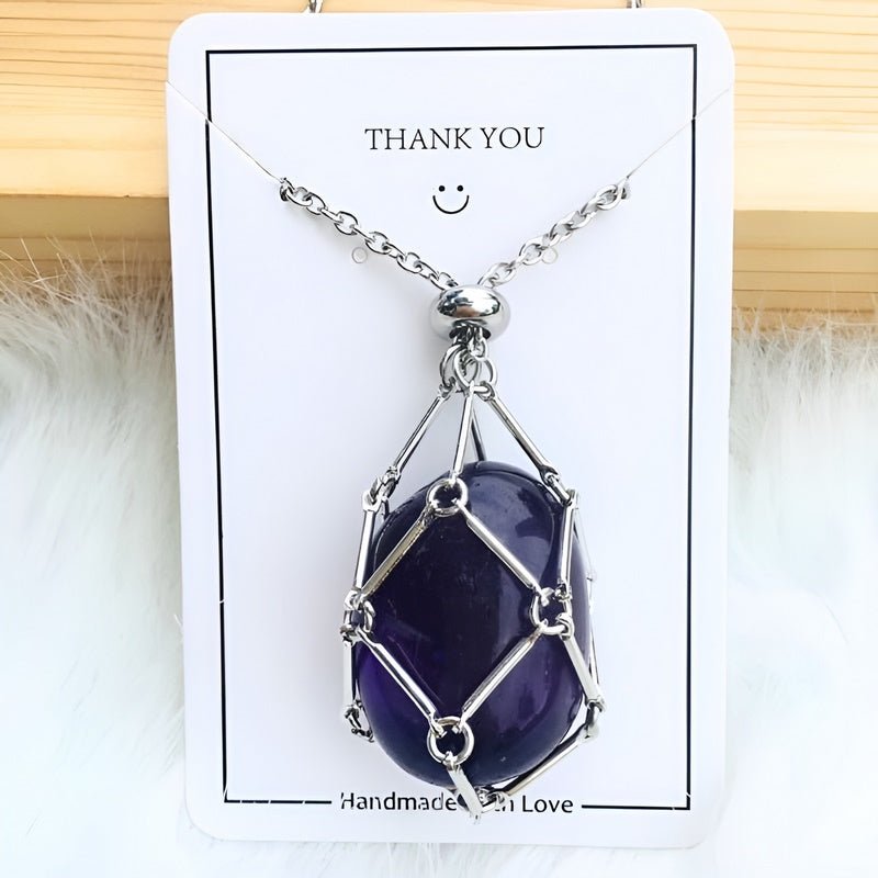 Ketting met Kristal Hanger Zilverkleurig Beschermend - Mode Vibes